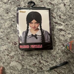 Braided Pigtails Costume Wig - Black